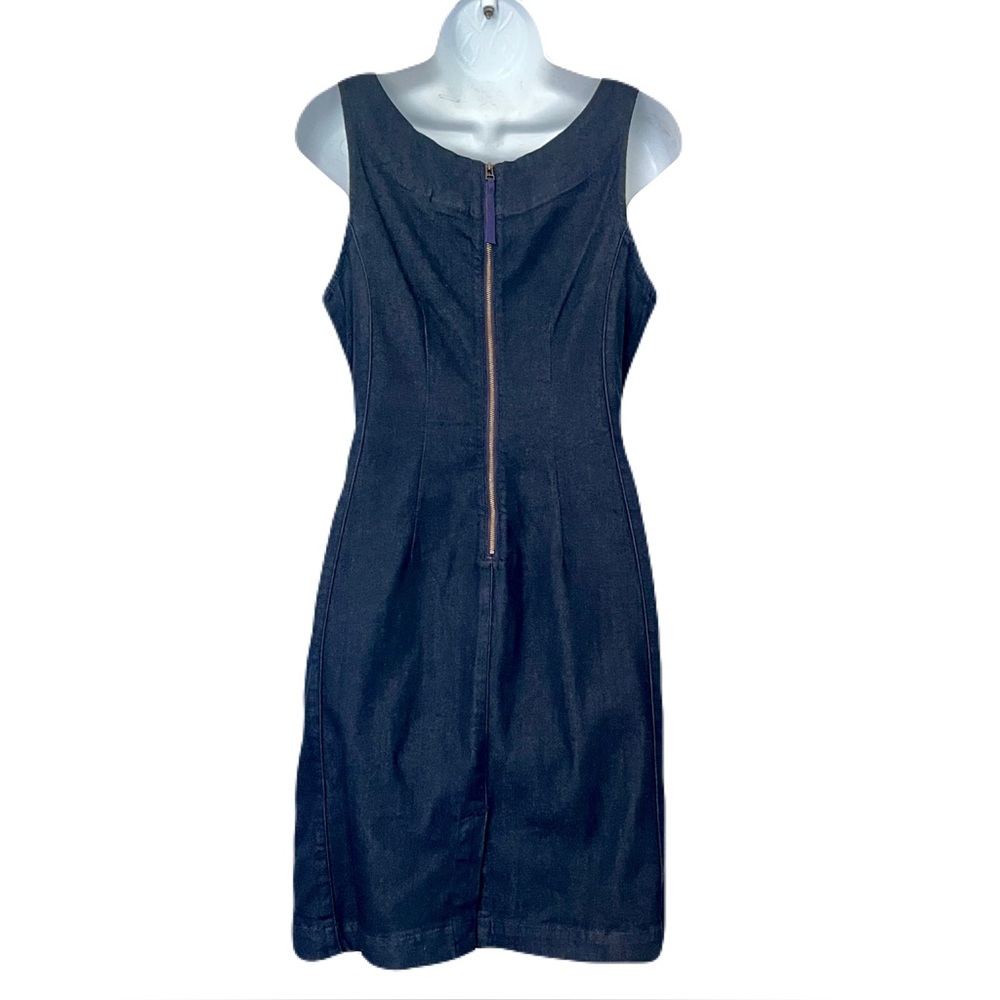 Anthropologie Holding Horses ‘Clara’ Dark Denim Sleeveless Tie Dress, Size 4 - Picture 3 of 6